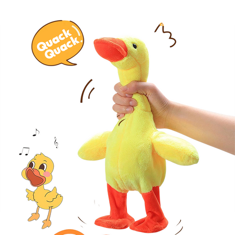 158 Songs Electric Yellow Duck Plush Toy Singing, Dancing & Walking Interactive Toy for Kids