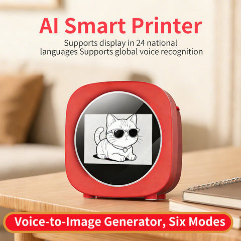 AI Instant Voice Function, Mini Portable Thermal Smart AI Printing