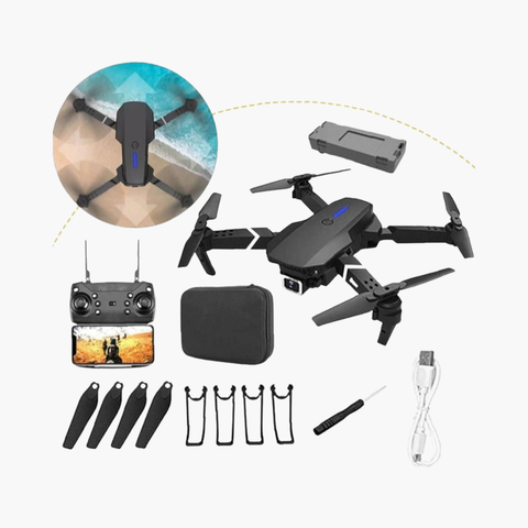 E88 Pro Drone with 4K HD 😮Dual Camera/WiFi FPV, Foldable(Get Discount 10 AED For Today😮)