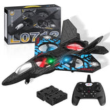 RC Fighter Plane (Easy Fly Toy with LED Lights & USB Charging)
