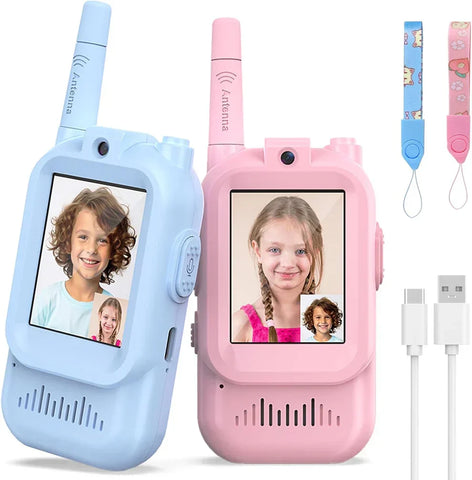 Kids Video Walkie Talkie With HD Camera(Pair) | جهاز اتصال لاسلكي للأطفال مزود بكاميرا عالية الدقة
