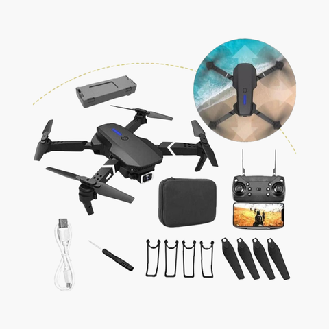 E88 Pro Drone with 4K HD 😮Dual Camera/WiFi FPV, Foldable(Get Discount 10 AED For Today😮)