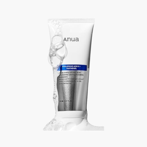 ANUA Hydrating Gentle Foaming Cleanser, Hyaluronic Acid, Glycerin, Zinc, Panthenol, Korean Face Wash for Dry Skin,